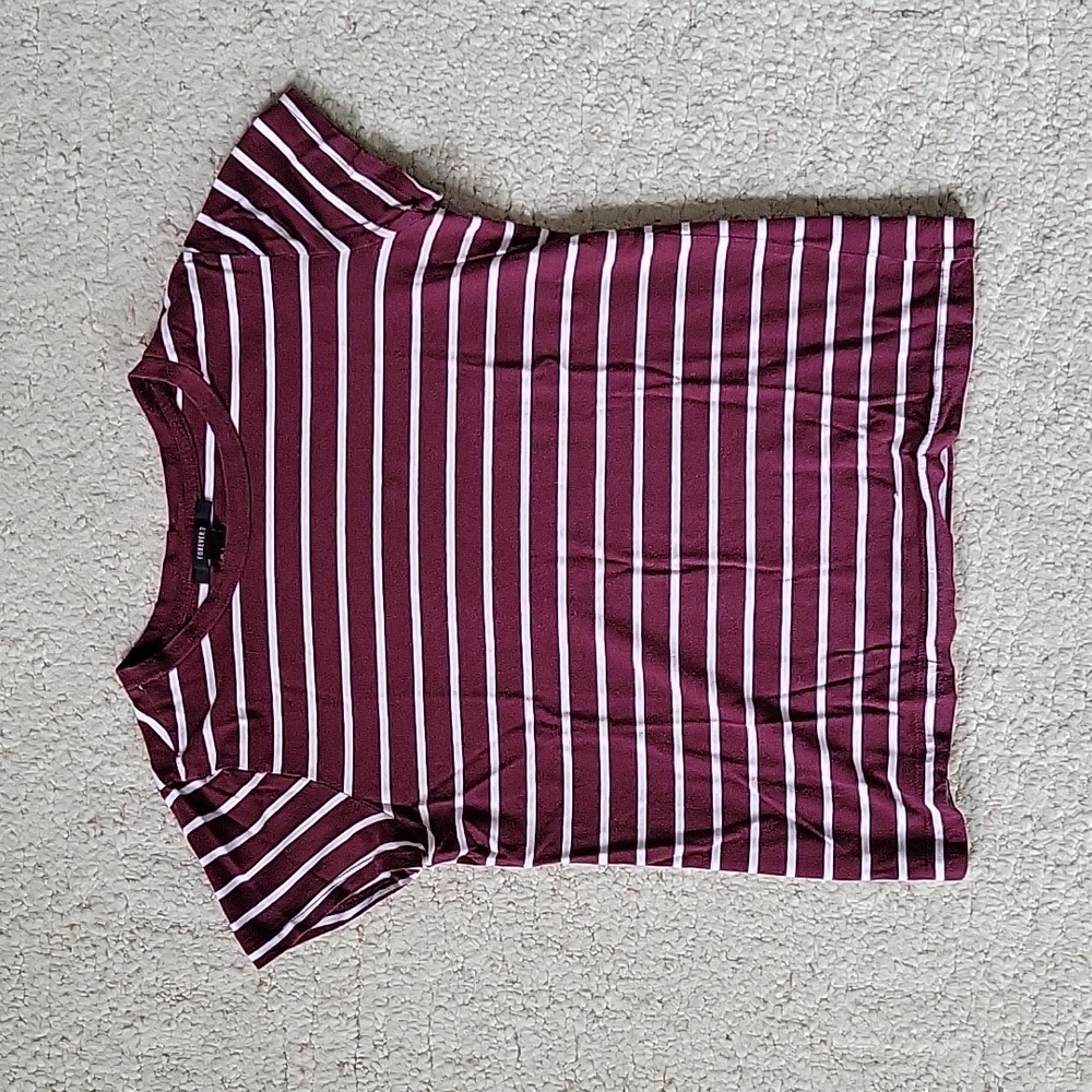 Forever 21 Red/White Striped T-Shirt